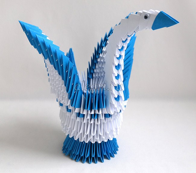 Создание модульного оригами в виде лебедя