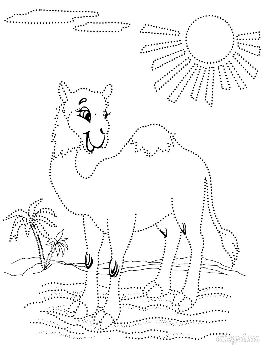 Рисование по точкам верблюд