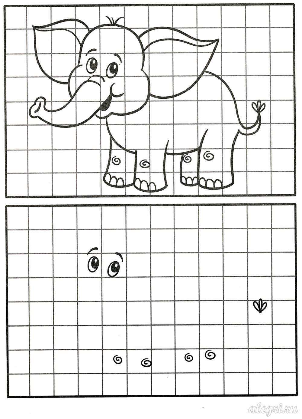 Нарисовать слона по клеткам