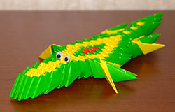 Модульное оригами. Крокодил. Схема сборки. Крокодильчик из модулей Модульное оригами крокодил гена часть 1